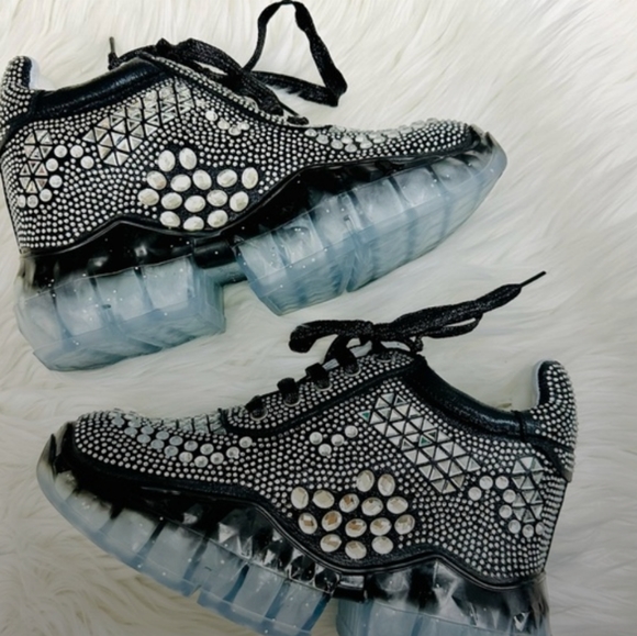 Anthony Wang Chunky Black Gem Sneakers - Picture 1 of 5